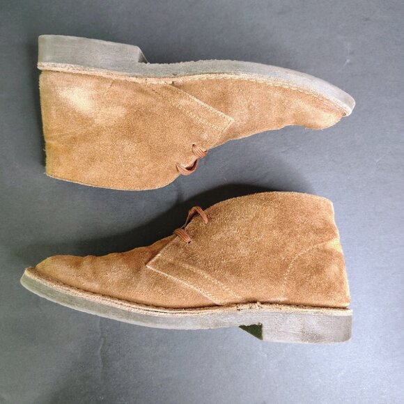 Leonardo Shoes Desert Boots Size 40 Beige Suede Leather Hand Made Italian Brown - Picture 8 of 10